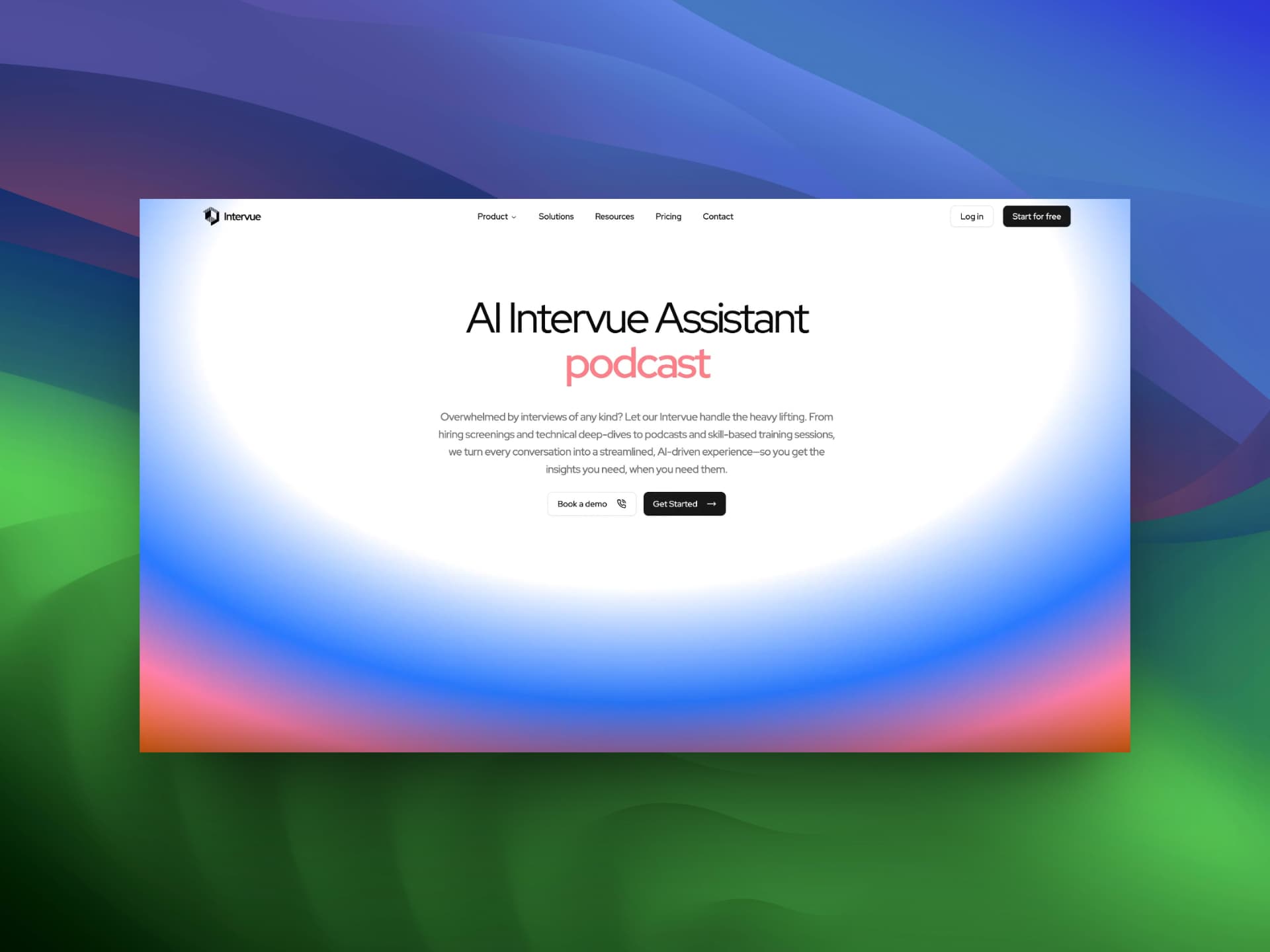 AI interview assistant product screen